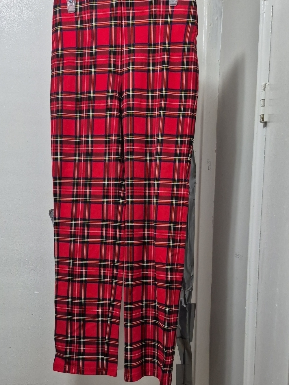Women's Red Plaid Dress Pants - Classic Tartan Tailored Fit
